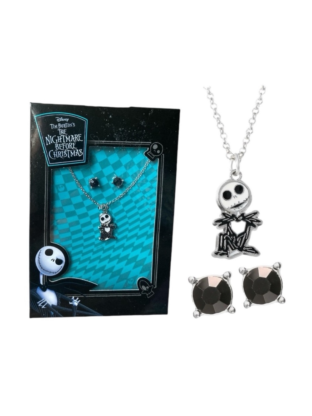 Disney Nightmare Before Christmas Jack Skellington 
Necklace & Earrings